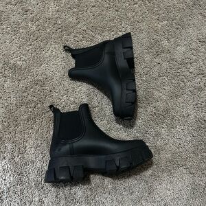 Jeffrey Campbell Black Chunky Ankle Booties